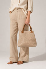 ARIA suede tote bag - Taupe