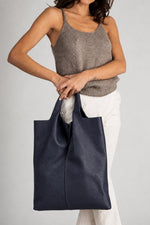 ARINA leather tote bag - Dark Blue