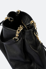 HELEN leather shoulder bag - Black