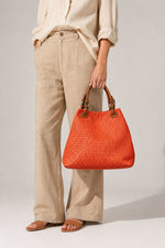 ARIA suede tote bag - Red