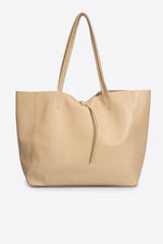 CLOTILDE leather tote bag - Crema
