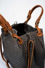 ARIA suede tote bag - Dark Brown