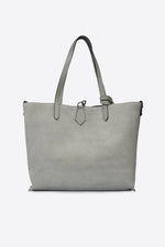 ODETTE Leather Tote Bag - Grey