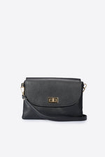 MAISIE Leather Crossbody Bag - Black