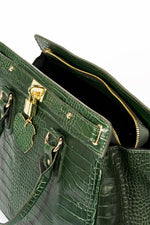 INGRID leather top handle bag - Green
