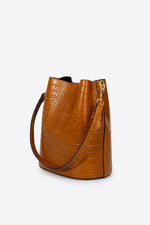 CAPRICE leather shoulder bag - Cognac