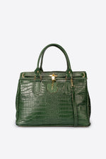INGRID Leather Top Handle Bag - Green