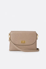 MAISIE Leather Crossbody Bag - Taupe
