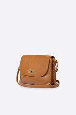 MAISIE leather crossbody bag - Cognac
