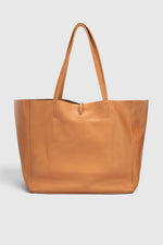 CLOTILDE leather tote bag - Cognac