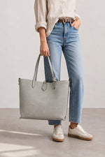 ODETTE suede tote bag - Grey