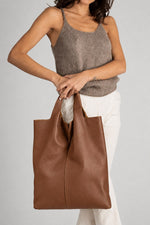 ARINA leather tote bag - Cuoio