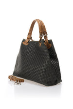 ARIA suede tote bag - Dark Green