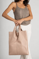 ARINA leather tote bag - Cipria