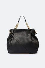 HELEN Leather Shoulder Bag - Black