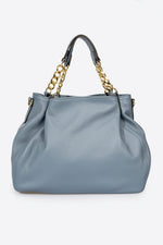 HELEN leather shoulder bag - Celeste