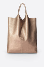 ARINA Leather Tote Bag - Gun Metal
