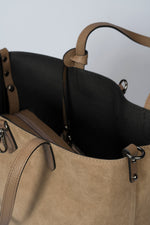 ODETTE suede tote bag - Taupe