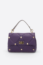 KYLIE Leather Top Handle Bag - Purple