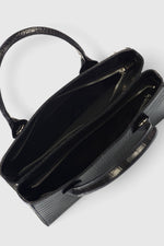 CASSANDRA leather top handle bag - Black