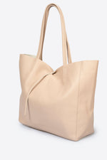 CLOTILDE leather tote bag - Cipria