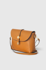 FREYA leather crossbody bag - Cognac