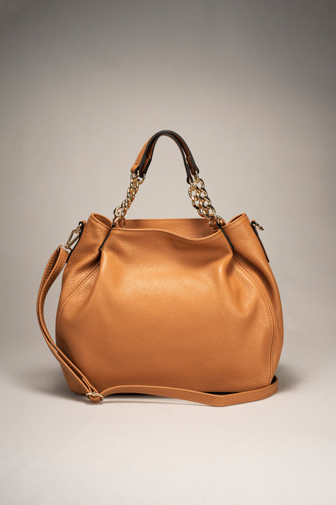 Ginevra Italian Leather Chain Handle Bag