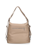 Convertible Italian Leather Shoulder Bag – Cappuccino | Borsa D’Oro