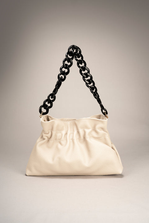 Serafina Italian Leather Chain Shoulder Bag