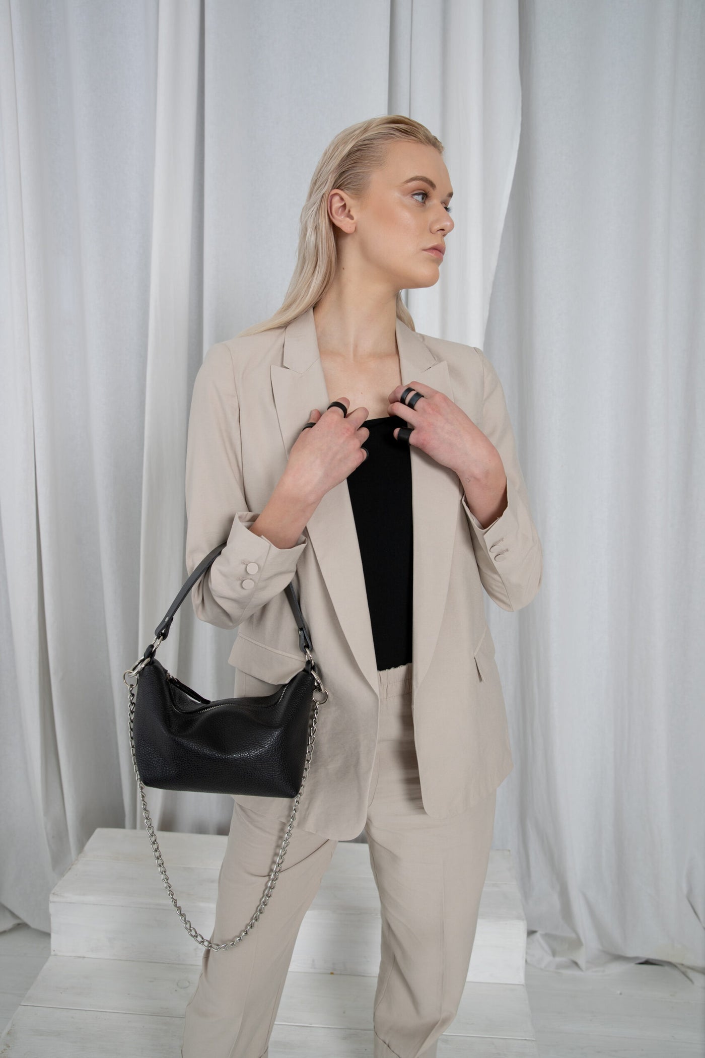 Selena Soft Leather Baguette Bag